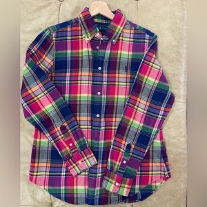 Ralph Lauren Women Spring colored plaid shirt “ Classic Fit” in Large